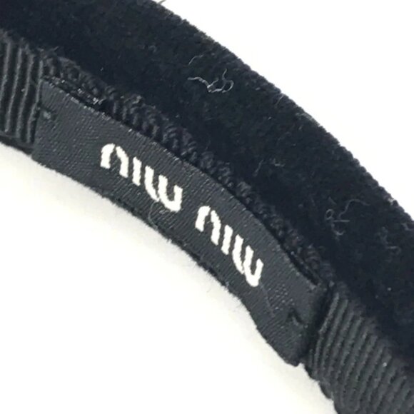 MIUMIU Faux pearl hair accessories hair band headband Katyusha Velor Black - Picture 8 of 12